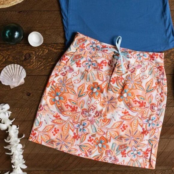 Ripskirt Hawaii Skirt Medium 8 - 10 Pinwheel Floral (coral) Sport Style NWT - Picture 2 of 12